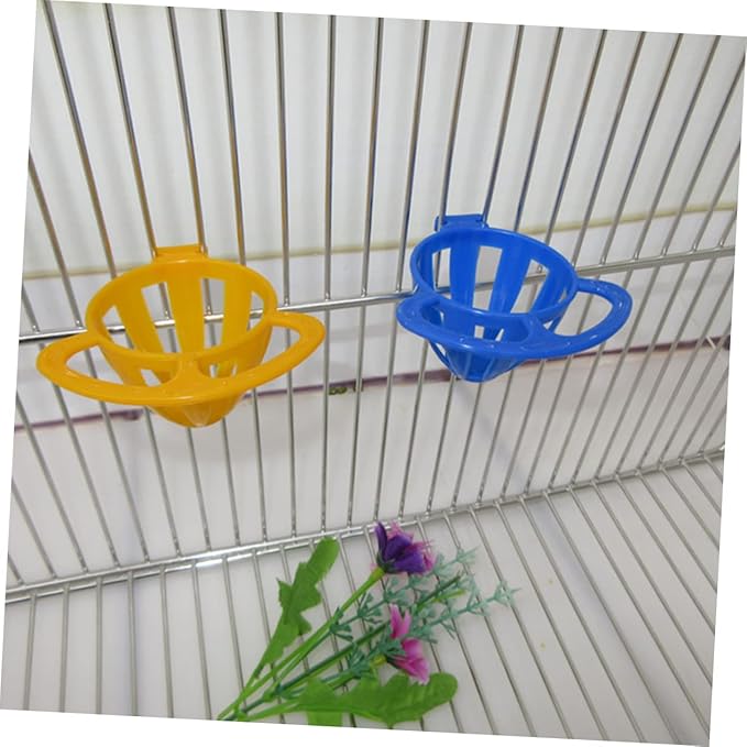 Toddmomy 2pcs Parrot Food Bowl Bird Feeder Bird Cage Accessory for Hamsters Parrots Random Color