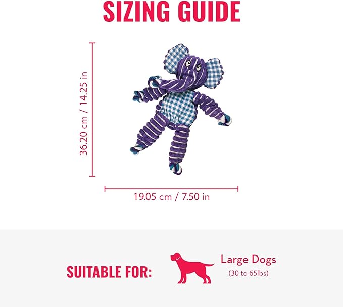 KONG Floppy Knots & Signature Balls (2 Pack) - Knotted Dog Toy Entices Play & Satisfies Instincts - Dog Supplies with Minimal Stuffing - Strong Dog Toy Balls for Fetch - Elephant, for Large Dogs