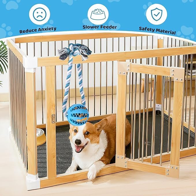 Interactive Dog Toys, Crate Training Aids for Puppies, Reduce Stress Anxiety Peanut Butter Dog Food Treat Dispenser Toys(Red)