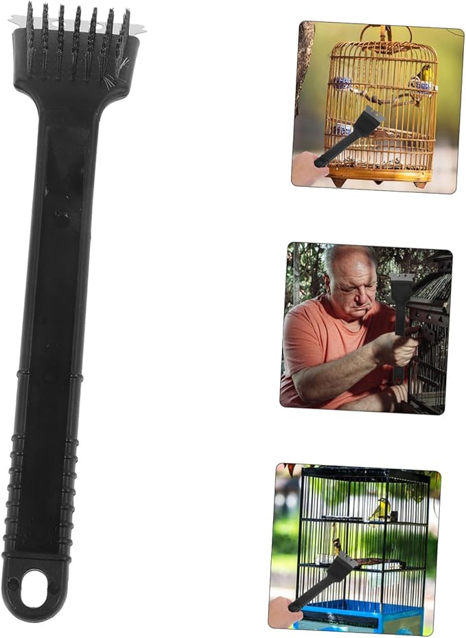 Yardwe Stainless Steel Bird Cage Cleaning Brush Scraper Bird Droppings Removal Tool for Easy Cleaning of Birdcages and Accessories