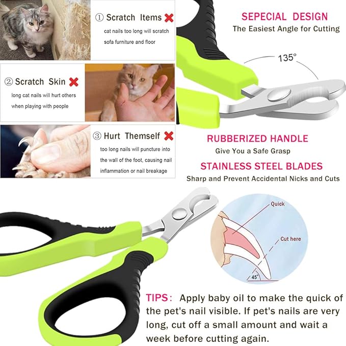 VICTHY 100pcs Cat Nail Caps with Clipper Set, Cat Nail Clipper + Nail Covers with Adhesive and Applicators Size Small (5 COLORS)