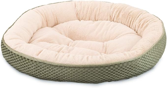 SPOT Sleep Zone Plush Checkerboard Texture Lounger, Cuddler, Napper Dog Bed - Non-Woven Bottom - 20X20 Inches/Sage/Attractive, Durable, Comfortable, Washable