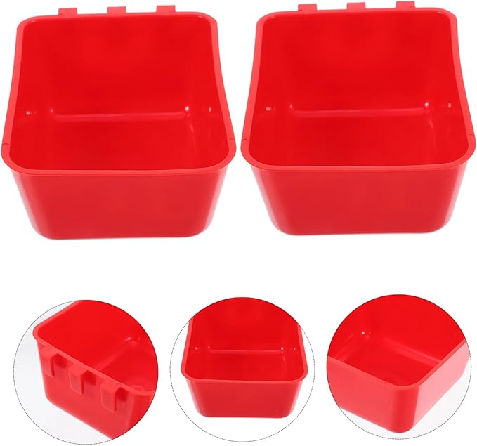 Totority 6pcs Bird Cage Feeder Water Bowl Hanging Trough for Chickens Robust Convenient Feeding Supplies for Hens Rabbits and Birds