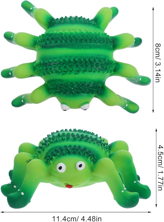 Abaodam Squeaky Pet Chew Toy for Dogs and Cats Small Durable Latex Puppy Teething Plaything Spider and Ladybug Design Interactive Fun