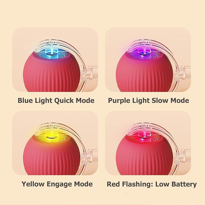 Interactive Electric Ball for Cats and Dogs – USB Rechargeable Automatic Chase Toy with Speedy Tail, Self-Playing Moving Pet Toy to Keep Them Busy. Ideal for Bored Indoor Cats & Anti-Boredom (Yellow)