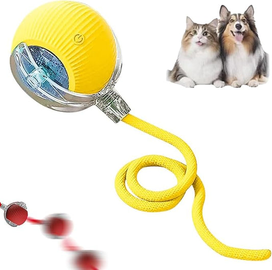 Interactive Cat Toy, 2026 New Cat Toy for Indoor Cats, Intelligent Rolling Ball Toys, Kitten Toys for Bored Indoor Cats/Dogs (Yellow)