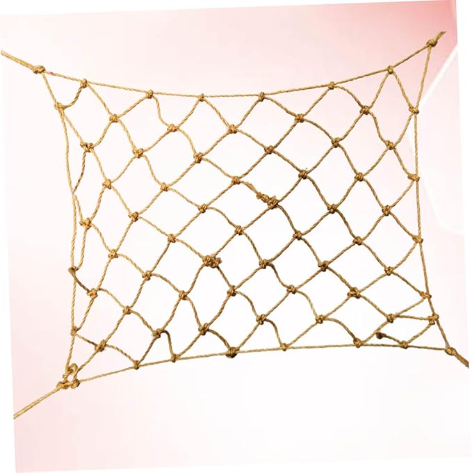 Parrot Climbing Net with Hooks Natural Safe Material for Small Birds Hamsters Cockatiels Parakeets Exercise and Coordination Enhancing Bird Cage Accessory