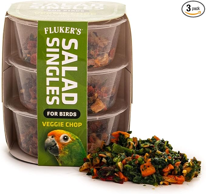 Fluker's Salad Singles All Natural Veggie Mix, Just Add Water, Great for Parakeets, Cockatiels, Conures, and Parrots, and Other Birds, 3-Pack