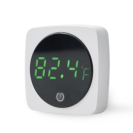 Aquarium Thermometer, Digital Fish Tank Thermometer Stick On, LED Display ±0.9°F with Touch Button for Aquatic Pets, Fish, Betta Axolotl & Turtle (1)
