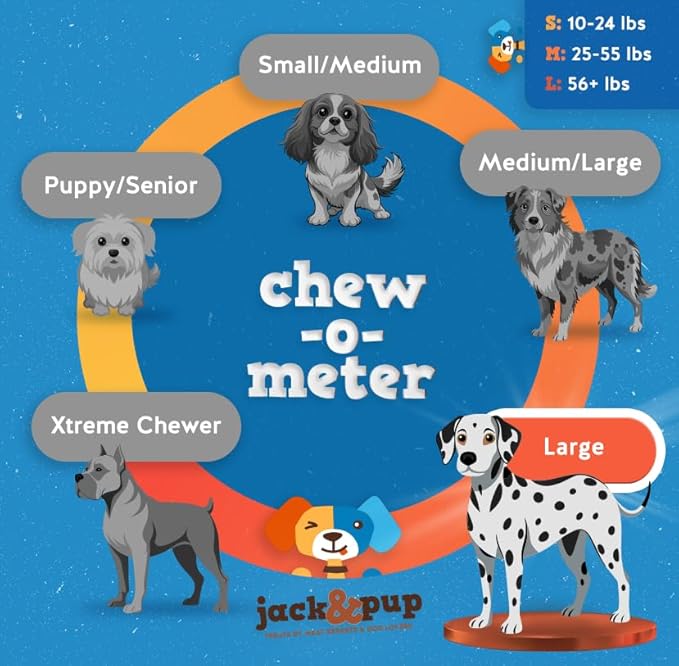 Jack&Pup 6 Inch Jumbo Bully Sticks for Dogs (3 Pack) Single Ingredient Dog Bully Sticks for Large Dogs and Aggressive Chewers
