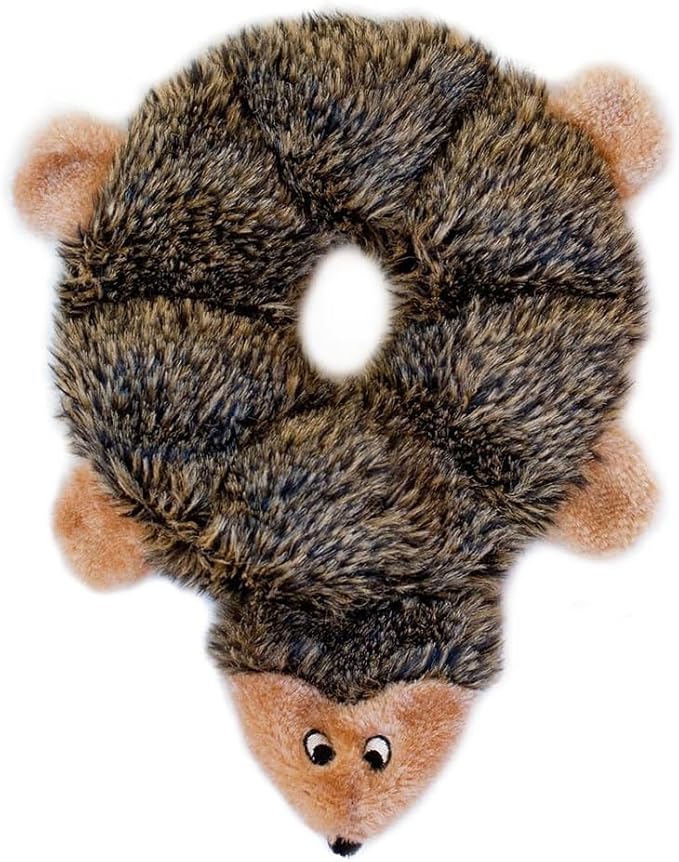ZippyPaws - Loopy - No Stuffing Squeaky Plush Dog Toy - for Small and Medium Dogs - Hedgehog - 3 Pack