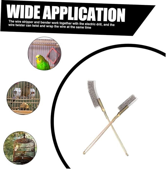 2Pcs Bird Cage Cleaning Brush Extra Long Handle Brushes for Easy Cleaning of Bird Cages Pet Cages Bird Nests Durable Scrub Brushes