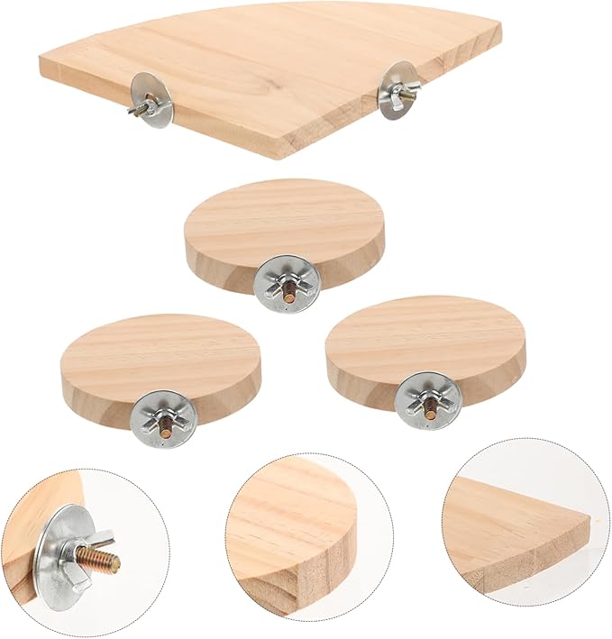 Abaodam 4Pcs Hamster Stand Platform Chinchilla Cage Accessories Parrot Perch Bed for Bird Cage PET Habitat Platform Non-Slip Design Suitable for Small Animals