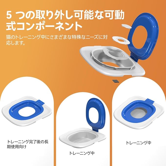 Cat Toilet Trainer Kit | Cat Potty Training Kit | Toilet Training for Cats & Cat Box（Blue）