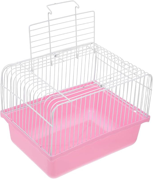 KESYOO Portable Birdcage Bird Carrier Portable Bird Cage Small Cage Mouse Habitat Lightweight Birdcage Small Animal Carrier Pink Abs