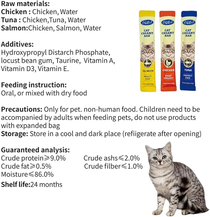 20 Tubes Creamy Lickable Cat Treats Squeezable Creamy Puree Cat Treat with Chicken Salmon Tuna 3 Flavors Variety Pack Healthy Wet Cat Food Pate for Cats Kitty