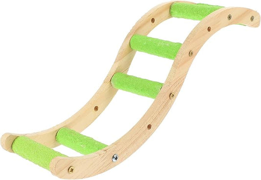 HOMSFOU Wooden Parrot Climbing Ladder and Hamster Cage Ladder with Beak and Claw Grinding Function, Creative Bird Cage Accessory for Small Pets’ Play and Exercise