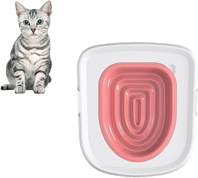 Mokernali Cat Toilet Training Kit Universal Reusable Cat Toilet Trainer Cat Toilet Training Seat Tool for Pet Cleaning(pink)