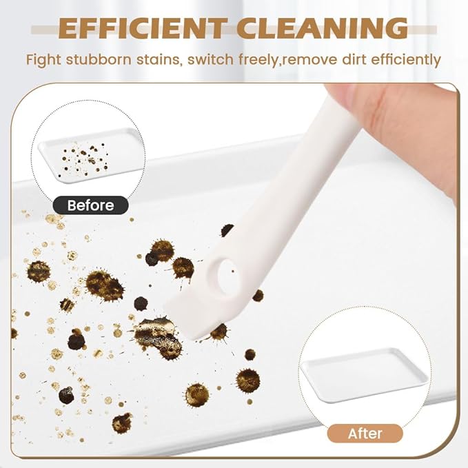 Bird Cage Brush Long Handle Shovel Cleaner, 2 pcs Bird Droppings Cleaning Brush for Parrot Pet Cages and Perch, Birdcage Cleaning Tool Accessories Supplies(COLOR:White)