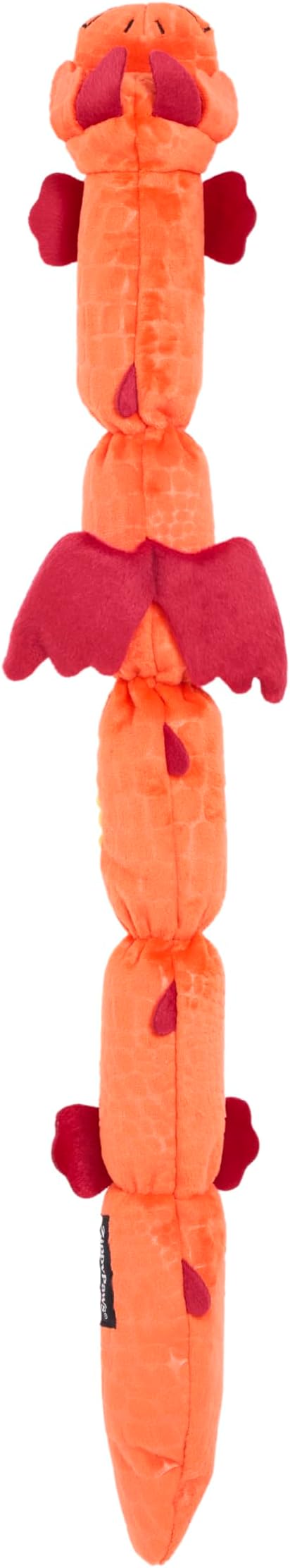 ZippyPaws Zippy Dragonz Plush Dog Toy – Squeaky Plush Toy for Dogs (Red)