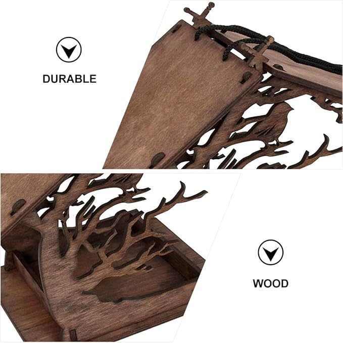 CHILDWEET Wooden Bird Feeder House Hanging Outdoor Decorative Birdhouse Garden Nest Home for Wild Birds and Backyard Birding
