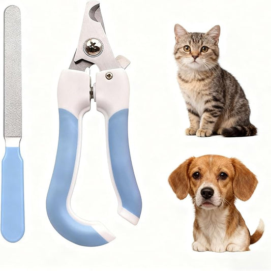 Pets Nail Clippers and Trimmers-with Safety Guard to Avoid Overcutting, Free Nail File, Razor Sharp Blade-Professional Grooming Tool for Pets,Suit for Dogs and Cats