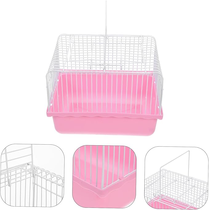 Mikikit Portable Pet Carrier Birdcage for Lovebirds Small Animals Lightweight Travel Cage with Transparent Window for Parrots Hamsters for Indoor Travel Use