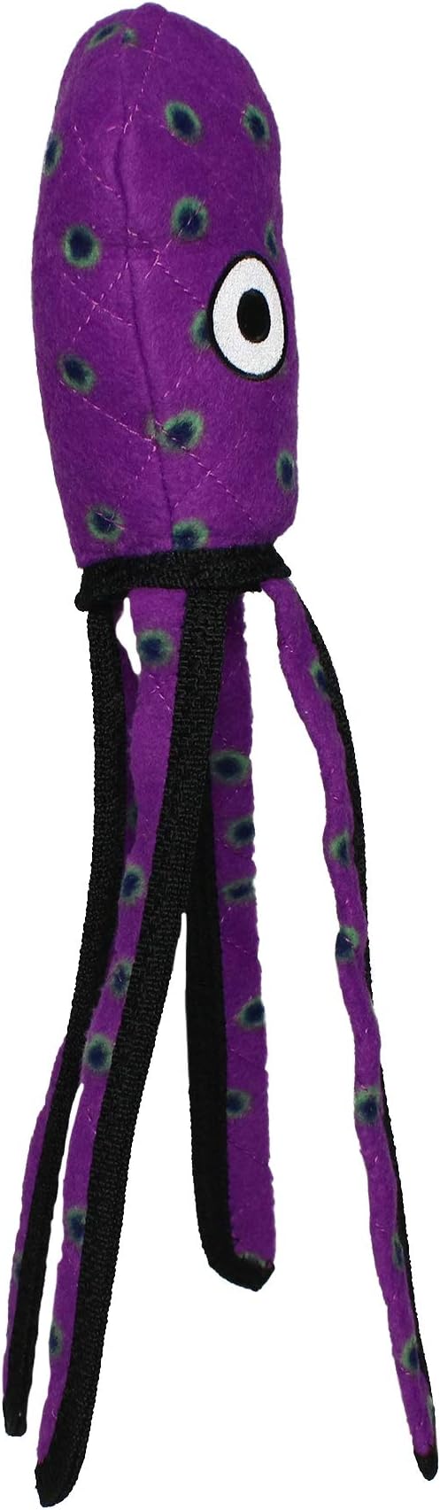 TUFFY - World's Tuffest Soft Dog Toy - Ocean- Squeakers - Multiple Layers. Made Durable, Strong & Tough. Interactive Play (Tug, Toss & Fetch). Machine Washable & Floats. (Squid Purple, Large)