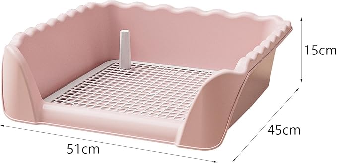 Dog Toilet Potty Trainer Pet Litter Pan with Post Training Tray for Puppy Rabbit Pets Indoor Outdoor Use 20.08 x 17.72 x 5.91 Inch-