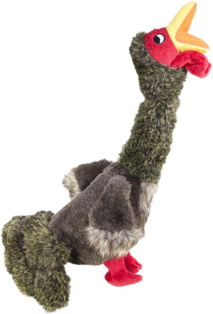 Kong Shakers Honkers Turkey – Large Plush Squeaky Dog Toy – Durable, Low-Tone Squeaker for Extended Play