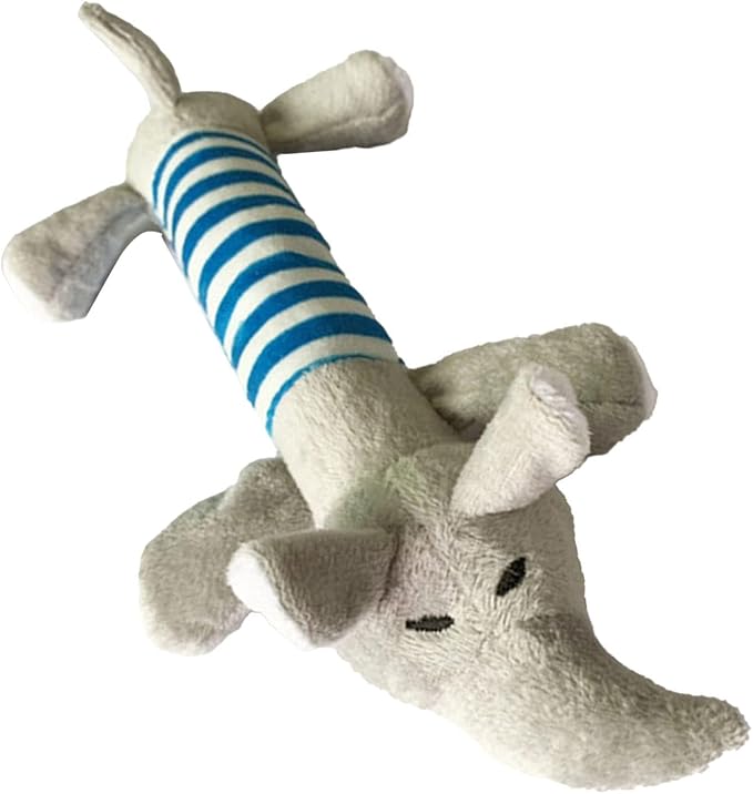Cyrank Dog Toys, Cute Striped Animal Dog Squeaky Toys Dog Stuffed Animals Chew Toy with 4 Legs Soft Durable Plush Dog Toys for Pet Dog Cat(#2)