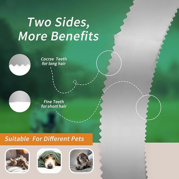 Dual-Sided Shedding Blade,Professional Stainless Steel Safety Horse Fur Scraper-Suitable for Pets Such As Horses, Cats and Dogs
