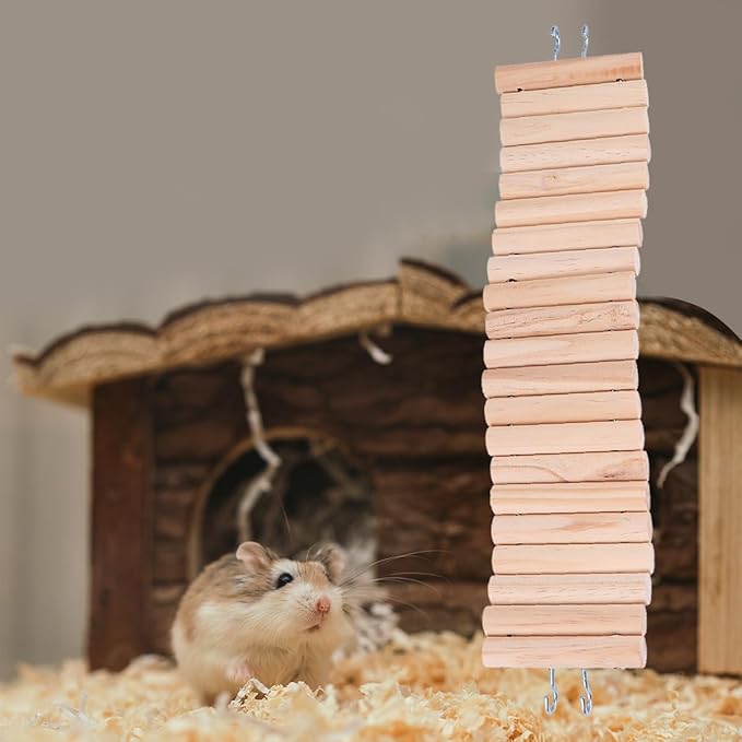 Wooden Hamster Hanging Climbing Ladder Bridge 7.5x30cm Bendable Pet Chew for Small Animals and Birds Cage Accessories