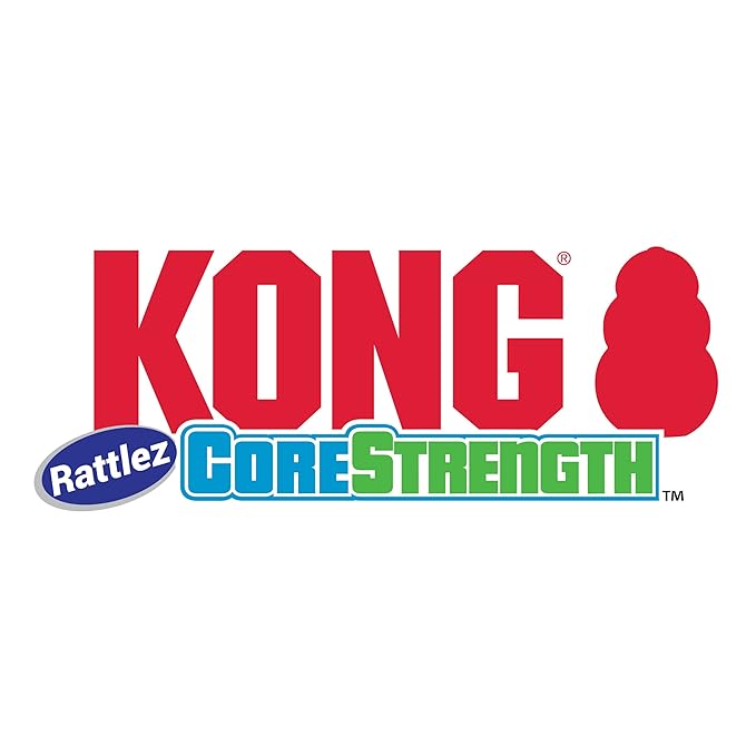 KONG Puppy Dog Toy, Holiday CoreStrength Rattlez Stick, Assorted, Large, Red/Green