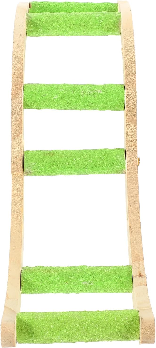 Kichvoe Parrot Cage Ladder Wooden Climbing Bird Claw Grinding Ladder Plaything Budgerigar Wood for Birdcage Activity and Foot Exercise