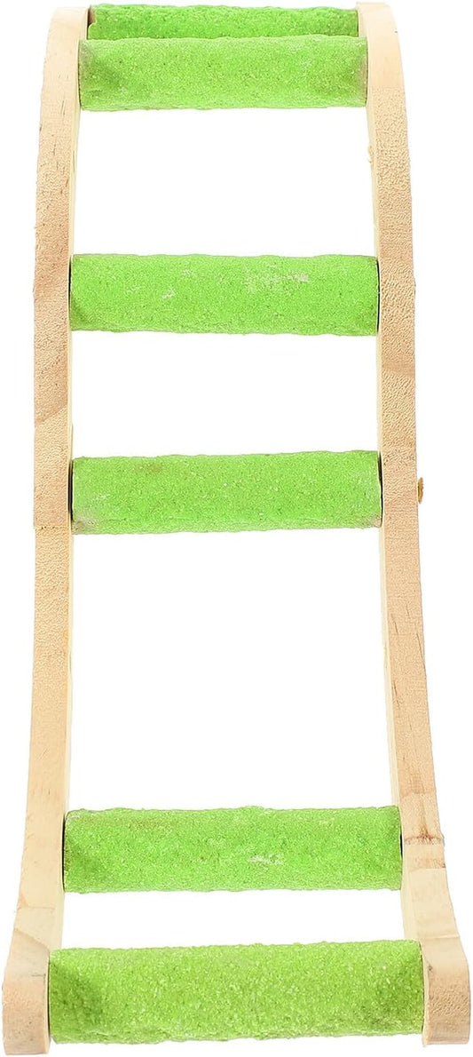 Kichvoe Parrot Cage Ladder Wooden Climbing Bird Claw Grinding Ladder Plaything Budgerigar Wood for Birdcage Activity and Foot Exercise