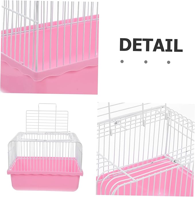 BESPORTBLE Portable Bird Travel Cage Lightweight Plastic Carrier for Lovebirds Parakeets Cockatiels Durable Easy to Clean with Transparent Observation Window for Small Animals