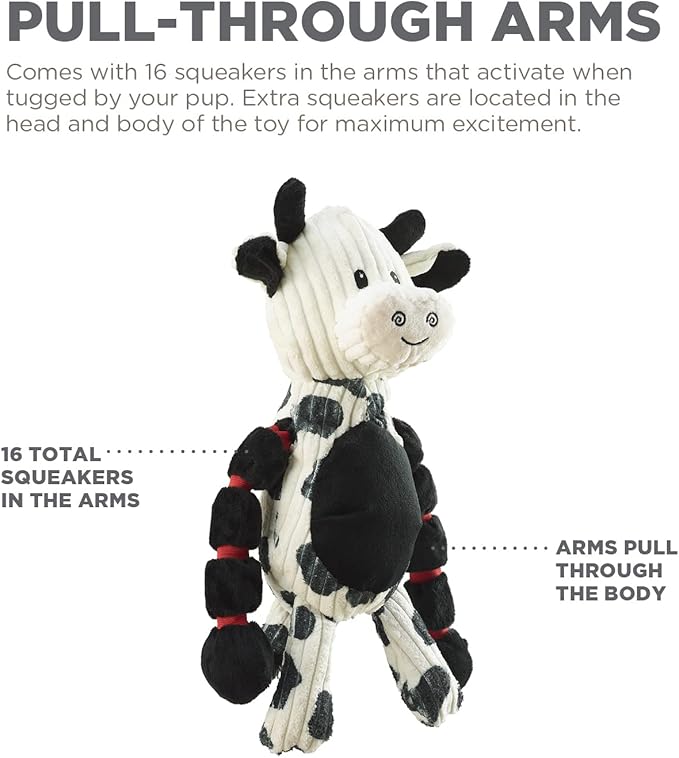 Charming Pet Thunda Tugga Cow Plush & Squeaky Dog Tug Toy (Pack of 2)