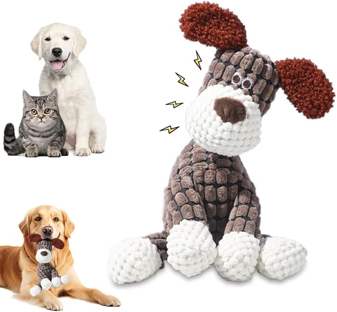 SUJEB Squeaky Chew Plush Toys for Dog Aggressive Chewers, Soft Interactive Puppy Teething Indestructible for Small Medium Large Cats Pets 6.1In
