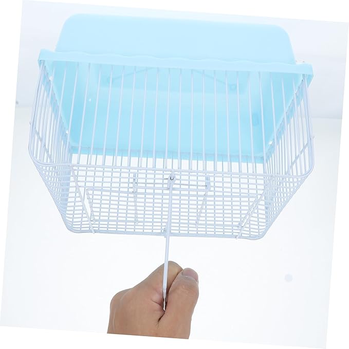 Happyyami Portable Bird Travel Cage for Small Animals Compact Carrier for Parakeets Lovebirds and Cockatiels Transparent Observation Window for Travel and Home Use