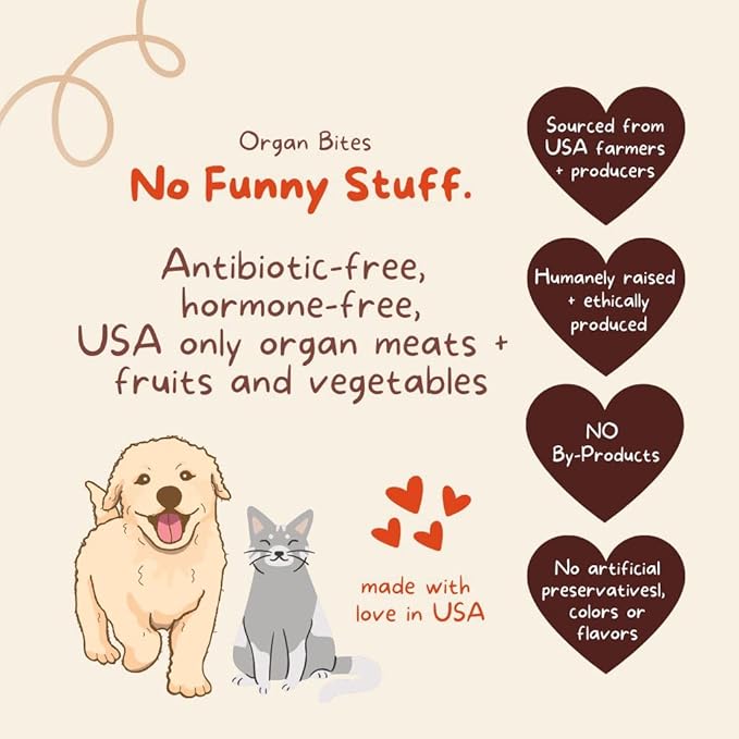 CocoTherapy Organ Bites! Dog and Cat Treat (Chicken + Beet) 3 Oz.