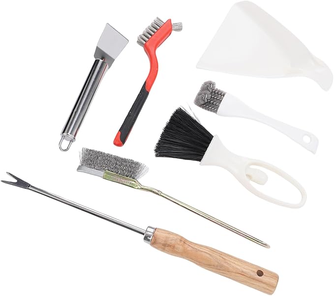 Bird Cage Cleaning Tools Set, Stainless Steel Brush Bird Cage Cleaner Brush Kit for Parakeet Items Small Animal Clean