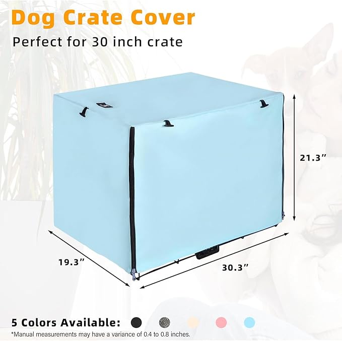 X-ZONE PET Double Door Dog Crate Cover - Polyester Pet Kennel Cover Fits 30 inches Wire Dog Cage Blue