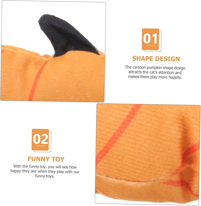 COLLBATH Soft Pumpkin Catnip for Cats and Kittens Bite-Resistant Interactive Chew to Stimulate Instincts and Keep Indoor Cats Active and Happy