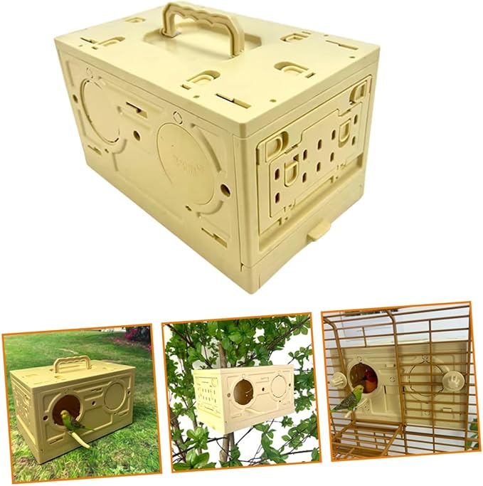 Sosoport Portable Bird Cage Multifunctional Pet Cage for Animals Convenient Travel Carrier for Birds and Pets Lightweight Plastic Design Light