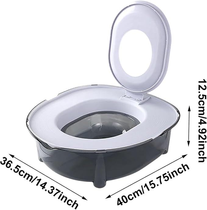 Cat Toilet Training Kit, Portable Litter Box with Flushable Design, Odor Control and Anti-Splash, Large Thickened Pp Material for Kittens and Cats (Light Blue)