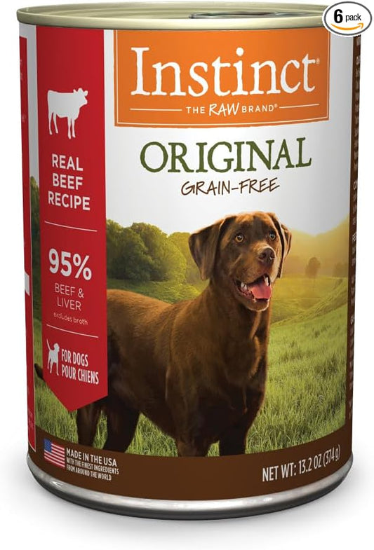 Instinct Original Wet Dog Food, Grain Free Recipe - Real Beef, 13.2 Ounce (Pack of 6)