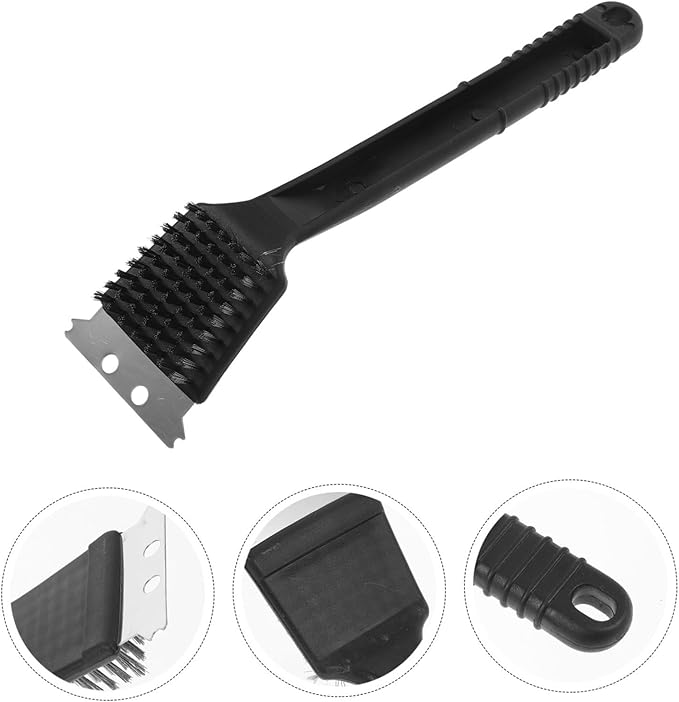 Mipcase Stainless Steel Birdcage Cleaning Brush with Handle and Scraper Accessory for Easy Bird Droppings Removal from Cages and Perches