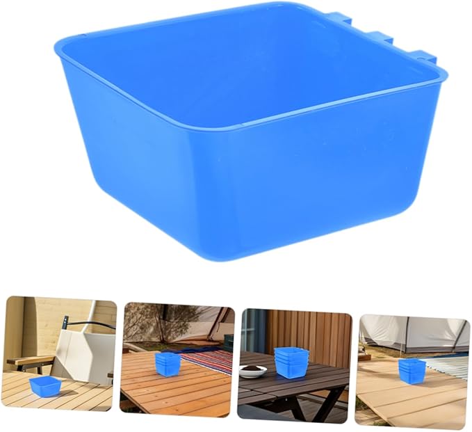 6pcs Bird Cage Cups Rabbit Feeder Bowl Hanging Water Feeder Plastic for Puppies Chickens Rabbits