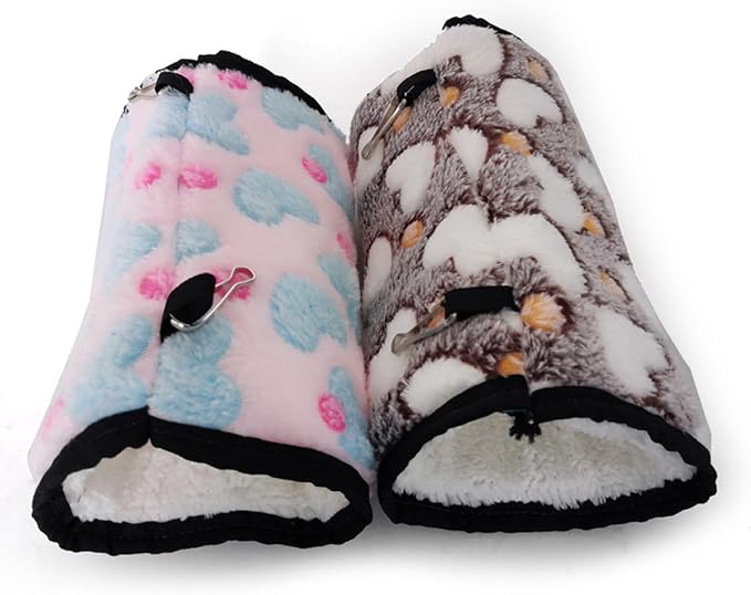 Mikikit Hamster Hanging Hammock Sleeping Bed Warm Plush Pet Nest 17x10cm Suitable for Small Animals Parrot Bird Cage Accessory Random Color